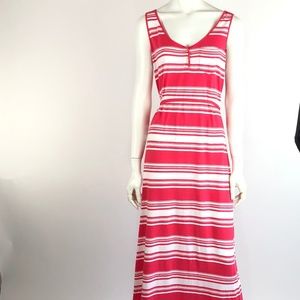 Tommy Hilfiger Women 4 Maxi Dress Pink White